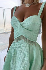 Jacquard Corset Midi Dress