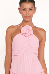 Dottie Halterneck Maxi Dress - Pink
