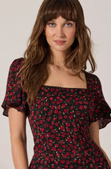 Sara Floral Lace Trim Dress
