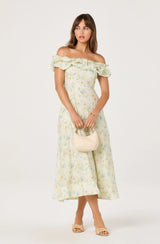 Alannah Off-Shoulder Floral Midi Dress