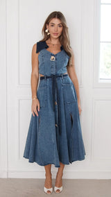 Althea Denim Midi Dress