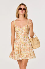 Tazia Scalloped Trim Tiered Mini Dress