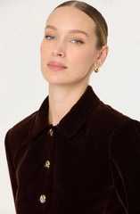 Vox Velvet Button Front Jacket