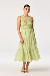 Adrianne Tiered Organza Midi Dress