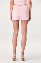 Scalloped Trim Sweater Shorts