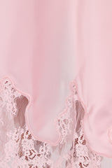 Alira Lace Trim Midi Skirt - Pale Pink