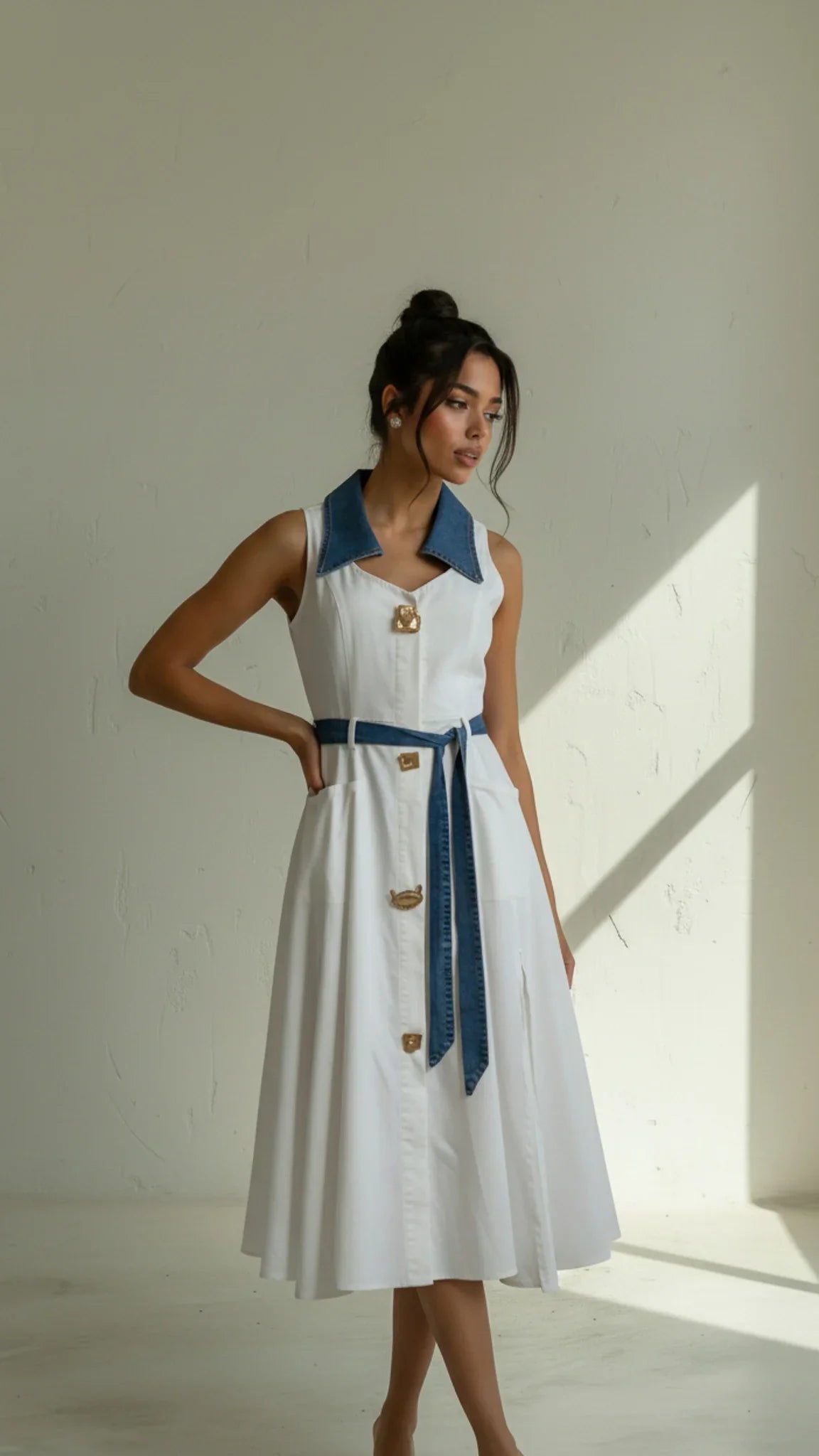 Althea Denim Midi Dress