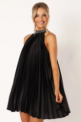 Lizzy Halterneck Mini Dress - Black