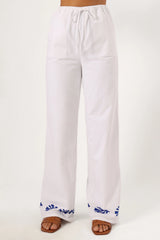 Amalia Pant - White Blue
