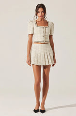Zoela Contrast Trim Tweed Jacket