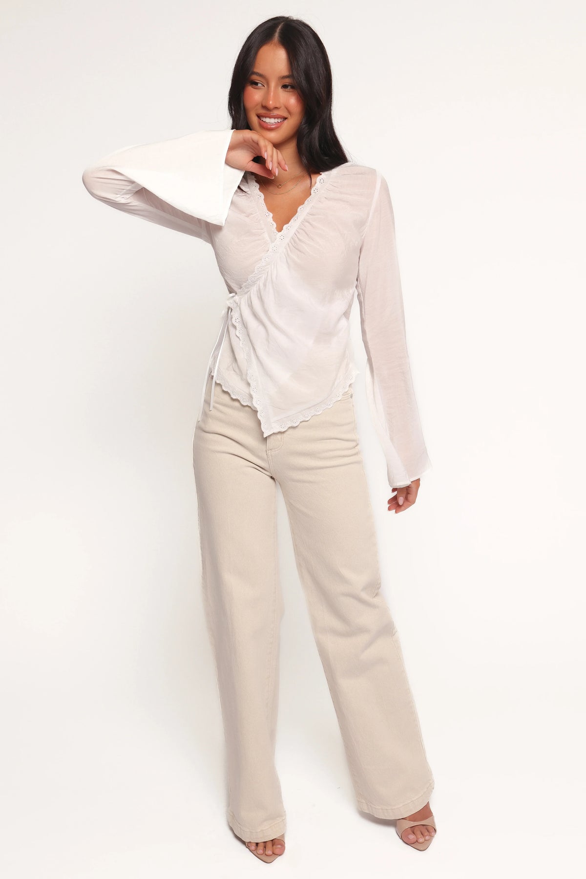 Adira Wrap Blouse - White