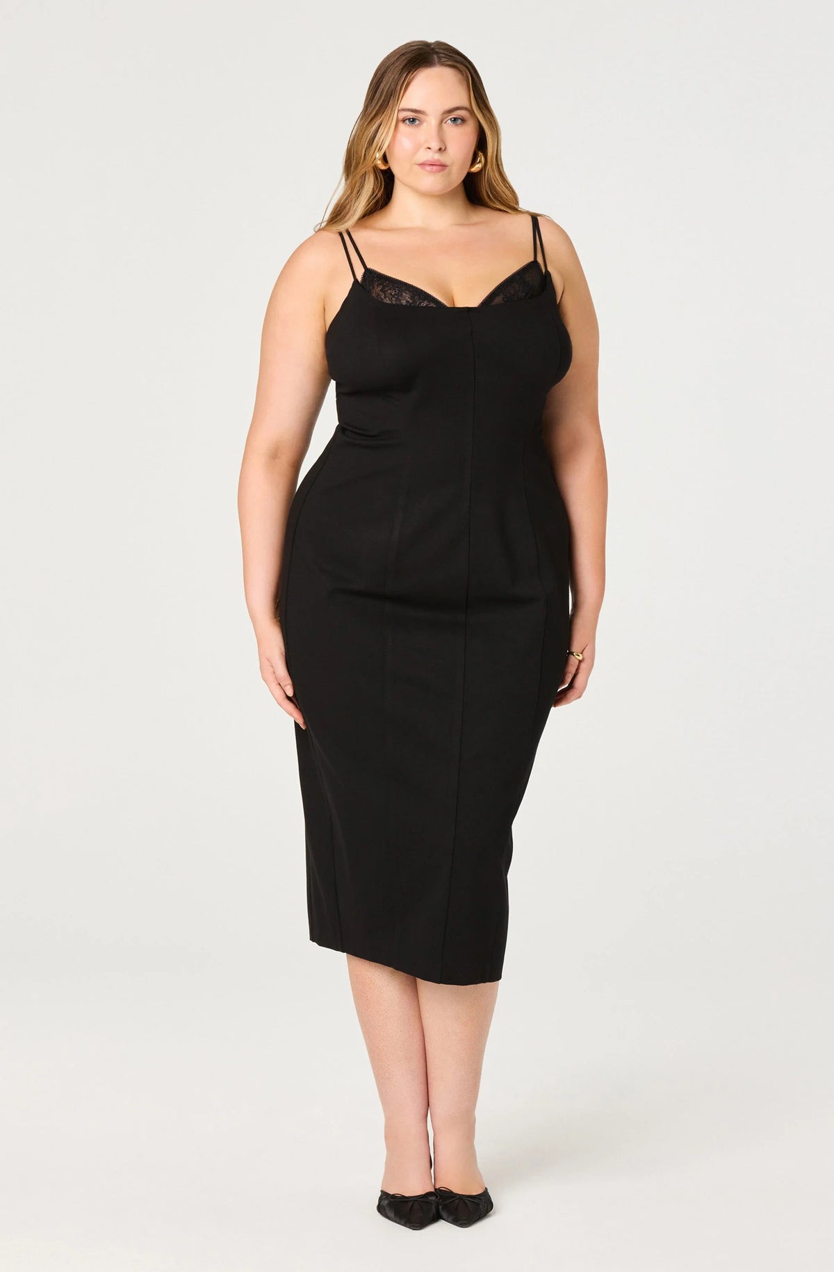 Allura Peekaboo Lace Midi Dress