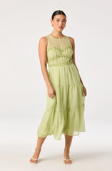 Adrianne Tiered Organza Midi Dress