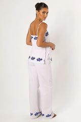 Amalia Pant - White Blue