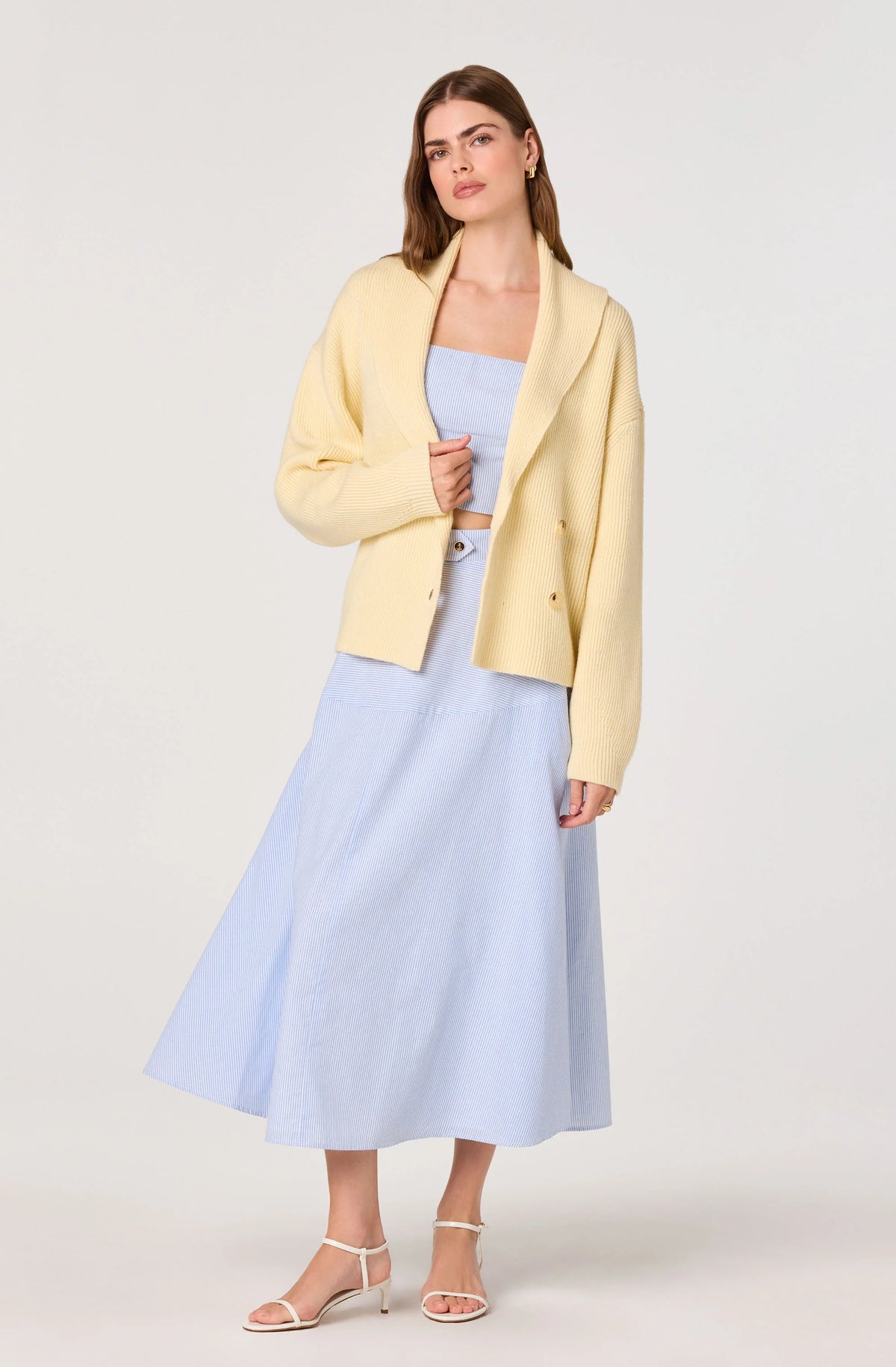 Azzura Striped Midi Skirt