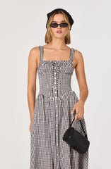 Temperance Gingham Check Maxi Dress
