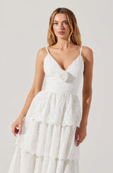 Faeryn Eyelet Tiered Maxi Dress