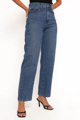 Just Black Relaxed 90s Straight Jean - Dark Denim