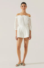 Brissa Eyelet Flared Shorts